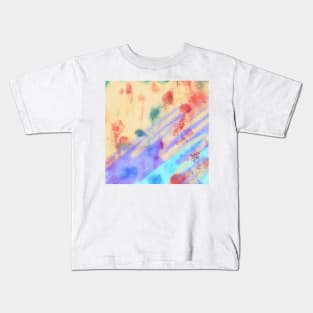 Blue purple yellow red watercolor handpainted Kids T-Shirt